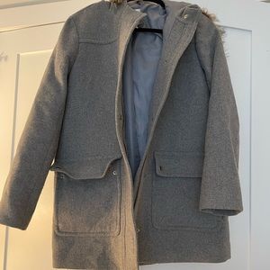 Gray Winter coat with Fur hood